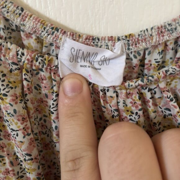 Dainty Floral Womens Midi Dress Size S Regency Romantic Bohemian Hippie Coastal - Picture 8 of 11